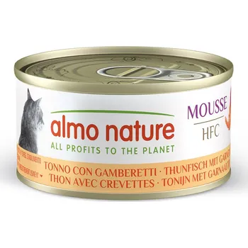 Krmivo pro kočku Almo Nature HFC mousse tuňák s krevetami 24x70 g