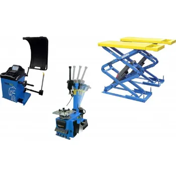 Auto-moto Set 3 PROFI: Zouvačka TC-02, vyvažovačka TW-02 3D, nůžkový zvedák 3,2 t - Golemtech