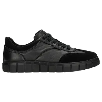 Pánské polobotky Černé Kožené Tenisky Pro Muže Se Semišovou Špičkou A Profilovanou Podrážkou Wojas 1027271 40