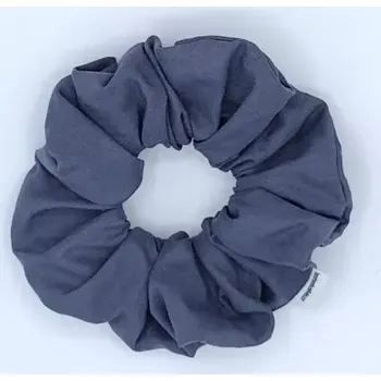 Bavlněná Scrunchie gumička antracitová L - klasik
