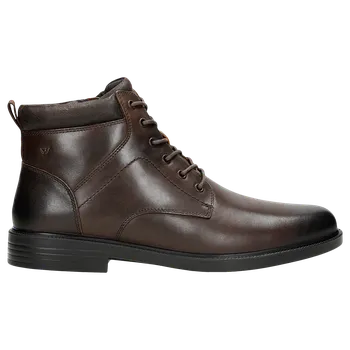 Pánské polobotky Tmavě Hnědé Pánské Boty Z Hladké Kůže Wojas 2405072 49
