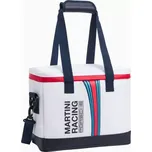 PORSCHE Cool bag MARTINI RACING® Taška chladící přes rameno v ikonické bílé s červenomodrými doplňky (Praktická chladicí taška v ikonickém designu MARTINI RACING® Safari. Skládací, se zipem, popruhy a ramenním popruhem.)