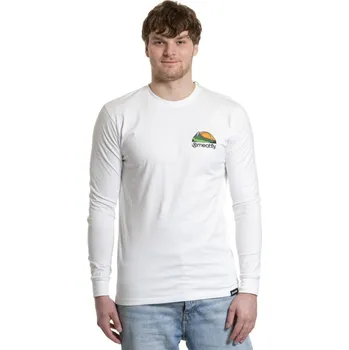 Pánské tričko s dlouhým rukávem Meatfly Julien bílá/hory S