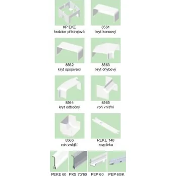 kabelová chránička Kryt EKE 140x60 ohybový 8563 HB KOPOS - KOLIN a.s. 41-06-270-58563