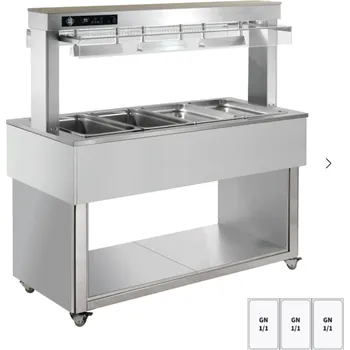 Bufet vyhřívaný vodní GN 3-1/1 TR Red + 3 RAL RM GASTRO