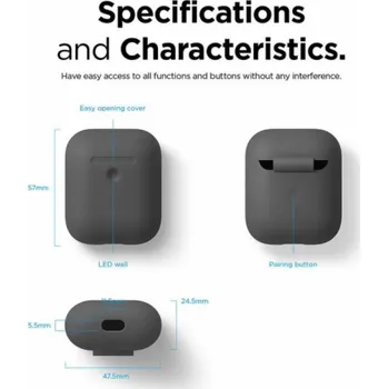 Příslušenství pro sluchátka Elago Airpods 2 Silicone Case - Dark Gray