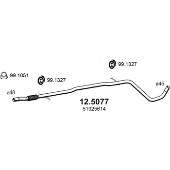 Přední díl výfuku Výfuková trubka ASSO 12.5077