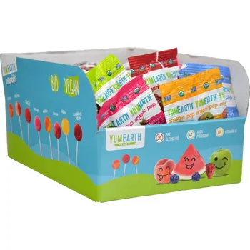 Bonbon Ovocná lízátka box 100 ks BIO - VEGAN - YumEarth 620g