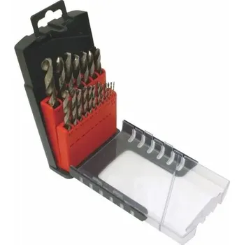 NÁSTROJE CZ Vrtáky do kovu kobaltové 1,00-10,00x0,5 mm, DIN 338RTiHSSCo5 PN 2907, sada 19 ks v plastu