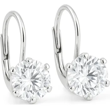 Náušnice Zlaté 585/1000 náušnice z bílého zlata se zirkonem klapkové 6008Bn