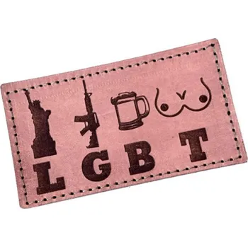 Nášivka CUSTOM GEAR kožená velcro nášivka LGBT LEATHER PATCH
