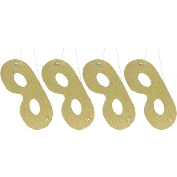 Party dekorace Folat MASKY glitrové zlaté 4ks