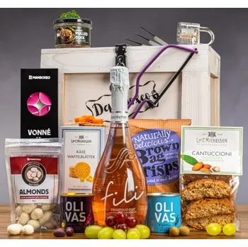 Dárkový potravinový koš Manboxeo - Dárková Truhla s Proseccem