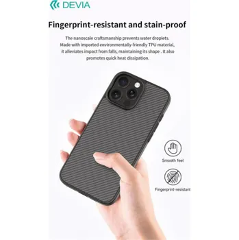 Pouzdro na mobilní telefon Deví kryt Kevlar Ultra-Thin Magnetic Shockproof Case pro iPhone 16 Pro Max - Black