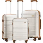 Sada 3 cestovních kufrů Kono Elegant - béžovo-hnědá - PP - 39 L / 70 L / 103 L K2091L