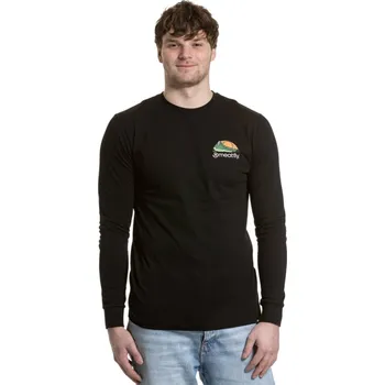 Pánské oblečení Pánské tričko s dlouhým rukávem Meatfly Julien černá/hory XXL