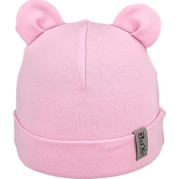 Kojenecká čepice RDX Kojenecká dívčí čepice s oušky Růžová Vel. 2