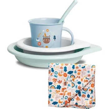 dětská jídelní sada VÝPRODEJ - SUAVINEX | Jídelní set FOREST +6 m - modrá