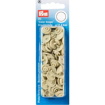 PRYM Plastové patentky "Color Snaps" kulaté, 12,4 mm, 30 ks, béžové
