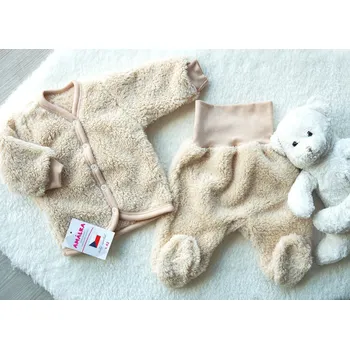 Kojenecká souprava AMÁLKA Chlupatková souprava pro miminko, oříšková Velikost: 80