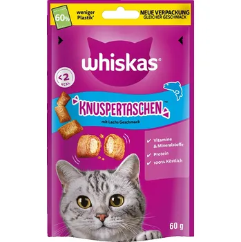 Pamlsek pro kočku Whiskas křupavé kapsičky losos 6x60 g