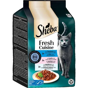 Krmivo pro kočku Sheba Fresh Cuisine Taste of Tokyo tuňák, losos & bílá ryba 36x50 g