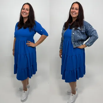 Dámské šaty Šaty s volánky NIKYS Královská modrá UNIVERZÁLNÍ