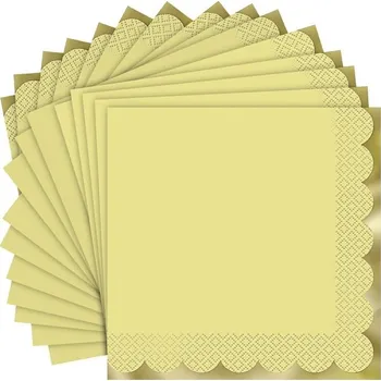 Papírový ubrousek Unique Ubrousky papírové žluté se zlatým okrajem 16 ks