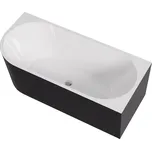 Cerano Bianco Volně stojící akrylátová vana 150x75 cm, pravá, černá lesklá/bílá lesklá, CER-432511