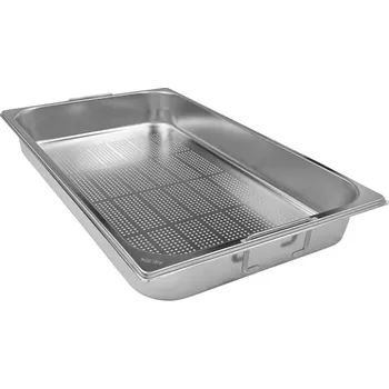 Gastronádoba nerezová děrovaná GN 1/1 s úchyty 530 x 325 mm, hloubka: 65 mm
