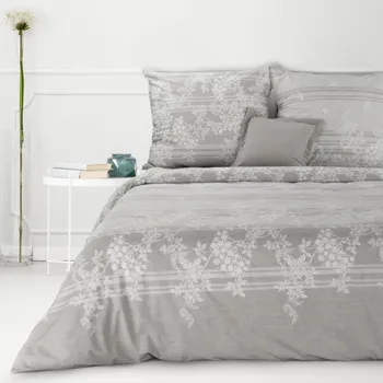 Povlečení Ložní souprava SARA 01 šedá / bílá