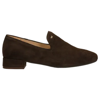 Dámské polobotky Tmavě Hnědé Dámské Mokasíny Na Širokém Podpatku Wojas 4501062 40