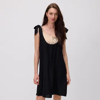 Dámský kabát Reserved - Plážový přehoz s příměsí lnu - černý - 234CP-99X - 234CP-99X-S