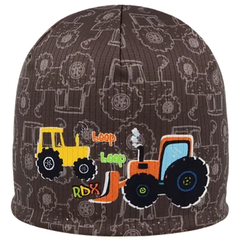 Kojenecké oblečení RDX Funkční čepice Picowinter s fleesem Traktory Tm. šedá Vel. 4