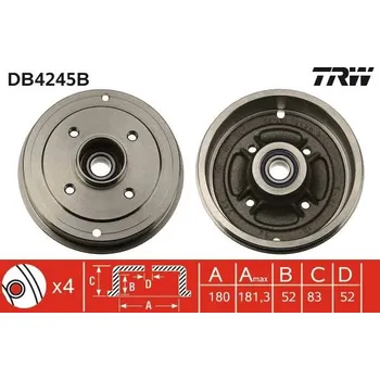 Brzdový buben Brzdový buben LUCAS DB4245B