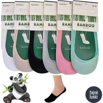 Dámské ponožky Bambusové neviditelné ponožky Aura.via 35-38 bílá