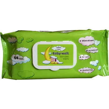 Vlhčený ubrousek WD Baby well vlhčené ubrousky 72 ks - Olivový olej