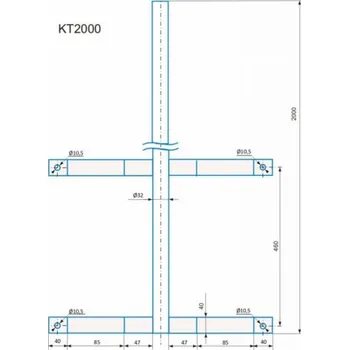 Příjem digitálního pozemního vysílání CSAT KT2000 stožár s uchycením na zeď 200cm