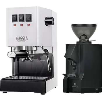 Kávovar Gaggia Classic E24, bílá + Eureka Mignon Manuale, BL black