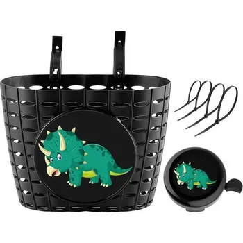 cyklistický dres Košík na kolo YeloYolker pro chlapce se zvonkem, roztomilý košík na kolo s dinosaurem pro děti,