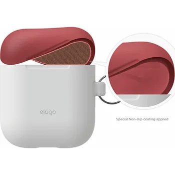 Příslušenství pro sluchátka Elago Airpods Silicone Duo Hang Case - NightGlow/Italian Rose, Coral Blue