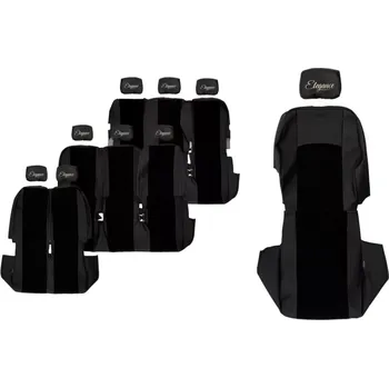 Ochranný autopotah Potahy sedadel (9) - Elegance S, RENAULT TRAFIC II (01.2001-02.2014) & OPEL VIVARO I (01.2001-02.2014) & NISSAN PRIMASTAR (01.2001-02.2014) - 9místné provedení; 3 řady sedadel; dvojité sedadlo pro cestující 1+2