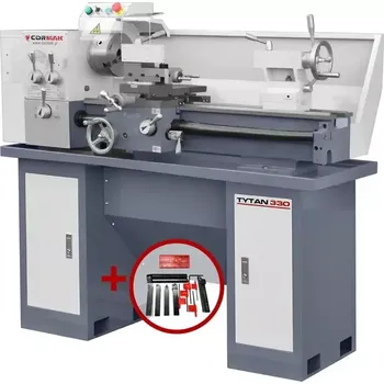 Soustruh Univerzální konvenční soustruh CORMAK 330 x 700 230V se stojanem + sada nožů