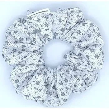 Bavlněná Scrunchie gumička kvítky L - klasik