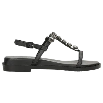 Dámské sandále Dámské Sandály Z Černé Kůže S Ozdobnou Aplikací Na Podešvi Wojas 7622851 38