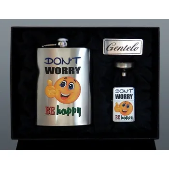 Placatka Gentelo Nerezová placatka 240 ml + zapalovač a nálevka + Možnost GRAVÍROVÁNÍ (2838)