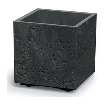 Květináč Prosperplast SIERRA SQUARE beton effect 38,5 cm černý beton