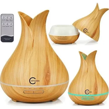 Aroma difuzér Caruzzo ultrazvukový difuzér s RGB LED + dálkový ovladač 400 ml + Darček Aromatique Vonný olej 12ml