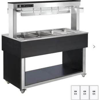 Bufet vyhřívaný vodní GN 3-1/1 TR Red + 3 W Wenge RM GASTRO