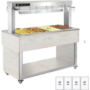 Bufet vyhřívaný vodní GN 4-1/1 TR Red + 4 H Hemlock RM GASTRO